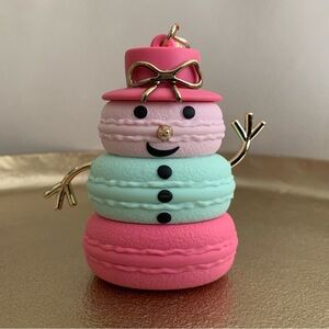 Bath and body works Pink Mint Macaron Snowman Pocketbac Holder like new BBW B&BW